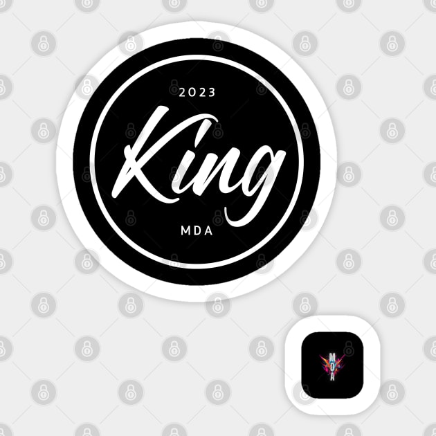 King Typography Vintage Retro Design Art Sticker by Modern Designs And Art